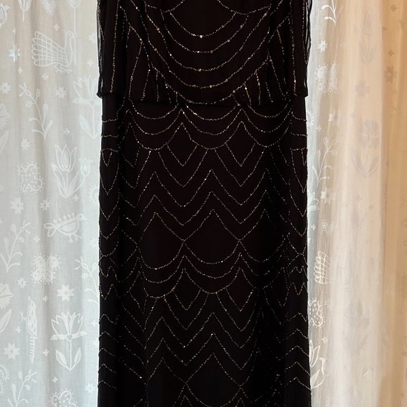 Adrianna Papell Beaded Blouson Gown NAVY - Picture 3 of 11
